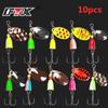 10pcs Spinner Bait 4g 4.5g 5g Spoon Lures Pike Metal with Treble Hooks Arttificial Bass Bait Fishing Lure
