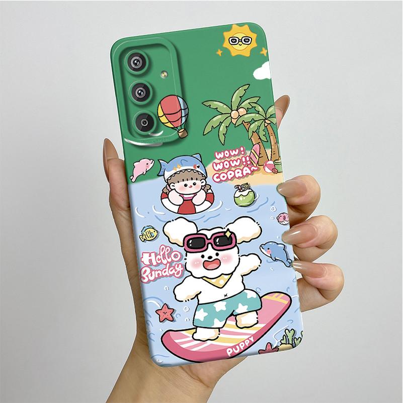 Phone Case for Samsung Galaxy M15 5G F15 5G Fashion Painted Half-wrapped Case Soft Silicon Cases E156 M156 Protection Back Cover