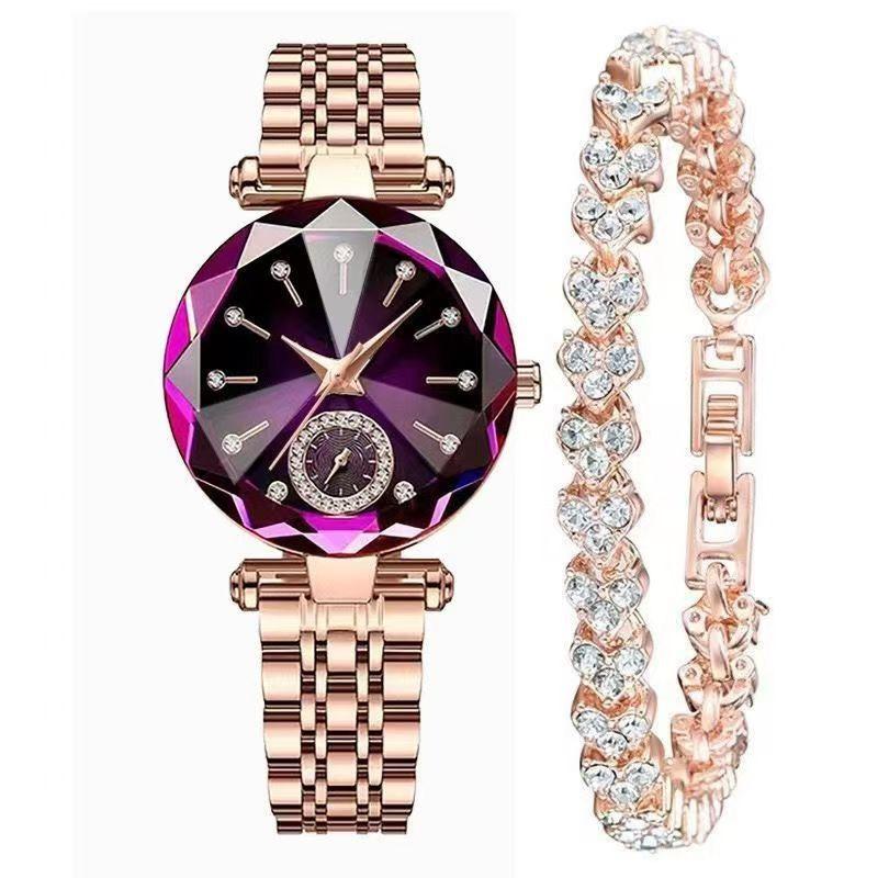 Watch Watch Women's High Simple Alloy Belt Retro Steel Belt Diamond-encrusted Non-Mechanical