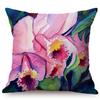 Colorful Charming Flowers Oil Painting Art Lotus Plumeria Peony Flower For Home Decor Sofa Cushion Cover Linen Throw Pillow Case