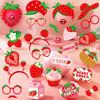 Strawberry Photo Booth Props Red Dress Up Costume Mask  Birthday Wedding Decor
