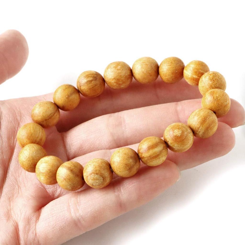 Palo Santo Peruvian Wooden Prayer Fragrant Inner 21cm [GOLD STONE] Bracelet, 12mm, Holywood, Beads, Wood, Diameter Approx.