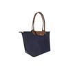Longchamp Le Pliage 31 Складная Сумка-пельмень с Логотипом Сумка на Плечо из Холста и Кожи Большая Женская Сумка Темно-синий 1899089P68