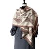 Autumn/Winter Double-Sided Imitation Cashmere Scarf with Cat Silhouette and Starry Sky Design
