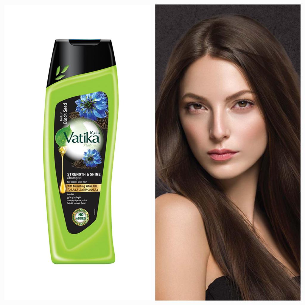 STRENGTH & SHINE Shampoo Turkish Black Seed for Strong and Shiny Hair Vatika Dabur UAE