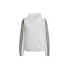 Тренировочная куртка с 3 полосками и капюшоном, женская верхняя одежда, белая GQ0594