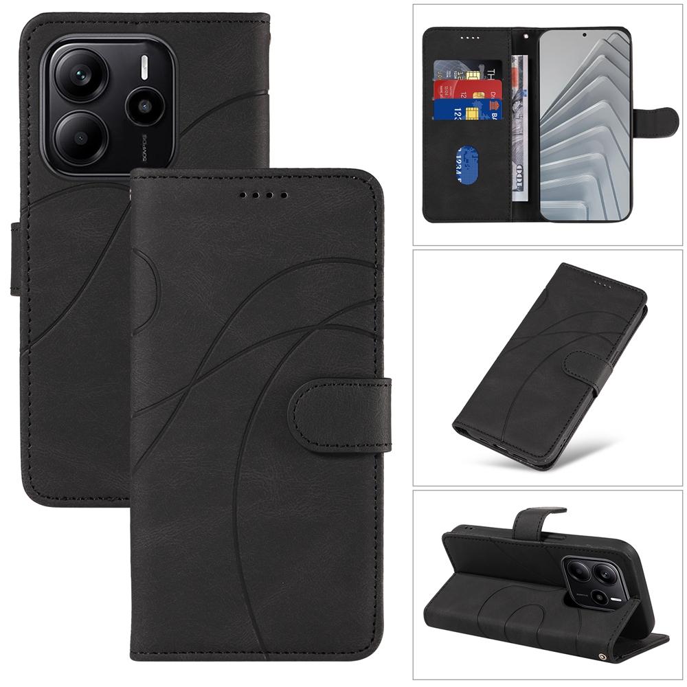 Магнитный кожаный кошелек-книжка для Redmi Note 14 13 12 12s 11 11s 10 9 8 8T Pro Plus 4G 5G Чехол для телефона Изогнутая линия Ударопрочный