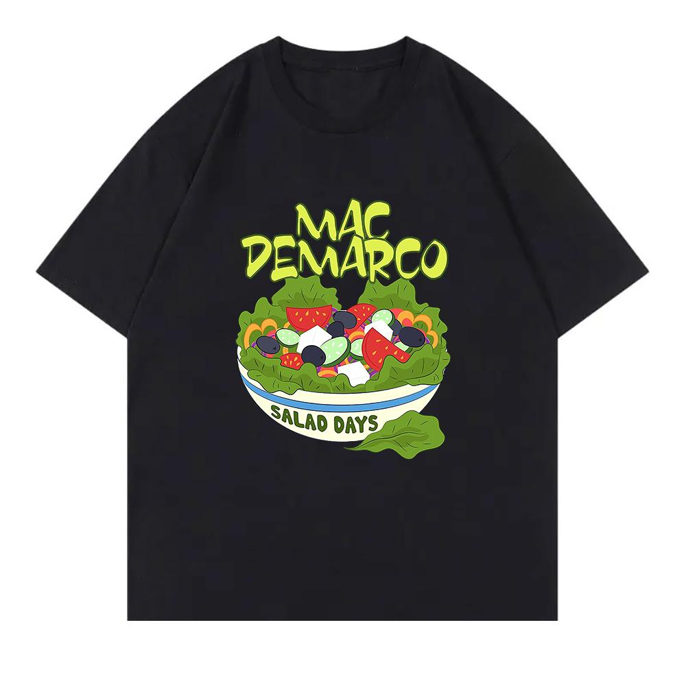 Футболка Mac DeMarco 2025 Смешная Salad Days Унисекс Женская Одежда Ретро Харадзюку Высококачественная Одежда Хлопок Для Подарков На День Футболки