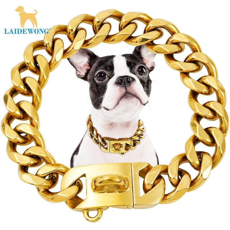 23mm Wide Stainless Steel Dog Collar Heavy Duty Metal Pet Necklace Large Dogs