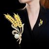 Новая металлическая Золотая брошь со стразами для женщин, костюм, свитер, роскошные стильные булавки для лацканов, ювелирные аксессуары, подарки, броши
