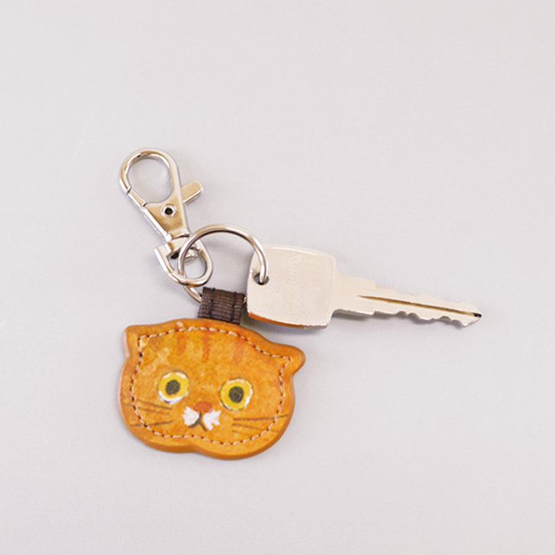 1PC Metal Cute Kitty Series Japanese Keychain Cartoon Leather Keyring Pendant Decorative Bag