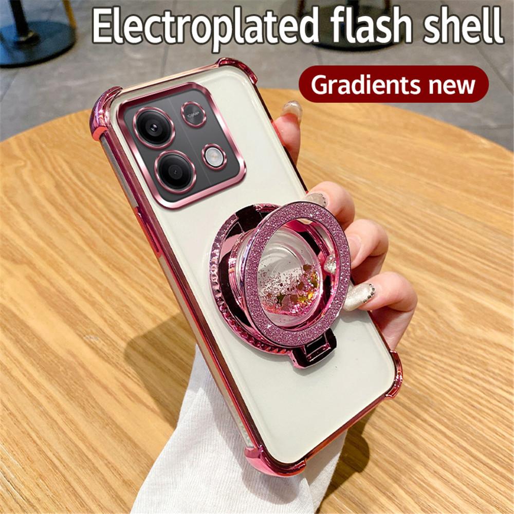 Роскошный чехол-подставка с магнитным креплением и блестками-зыбучими песками для Xiaomi Redmi Note 13 Pro 4G 5G 13Pro 12Pro 11S 10S 9S 9 Pro 13C 12C 10C