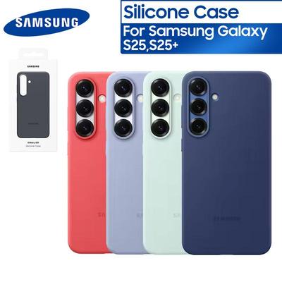 Оригинальный силиконовый чехол Samsung для Samsung Galaxy S25 S25 Plus S25+ Силиконовый защитный чехол для телефона с шелковистым мягким прикосновением