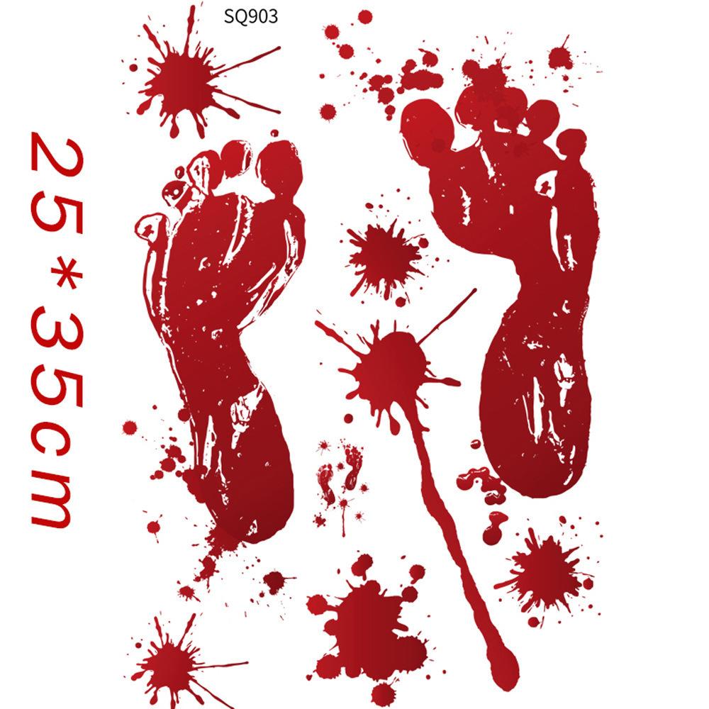 Наклейки на Хэллоуин, ужас, кровь, отпечаток руки, наклейки на дверь, окно, ванная комната, тень, стекло, женский призрак, настенная наклейка, декор на Хэллоуин