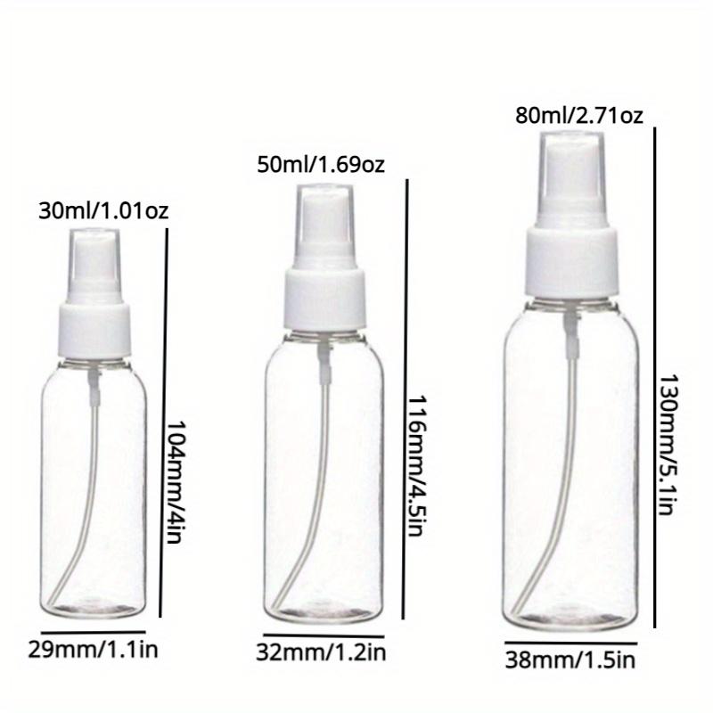 Spray Bottles, 30ml/1.01oz 50ml/1.69oz  80ml/2.71oz Empty Fine Mist Plastic Mini Travel Bottle Set