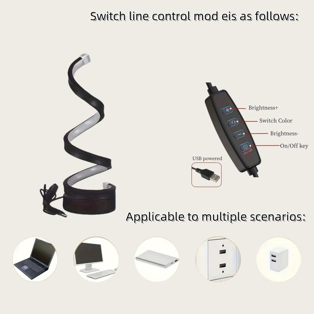 2025 Электронная коммерция: Современные спиральные настольные лампы, регулируемые светодиодные настольные лампы, USB настольные лампы