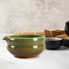 Ceramic Matcha Bowl with Pouring Spout,Chawan 530ml Utensils Handcrafted Green Tea Cup Mixing