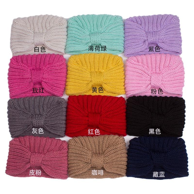 Autumn and Winter New Baby Solid Color Wool Hat, Children's Creative Knotted Pullover Hat, Baby Hat