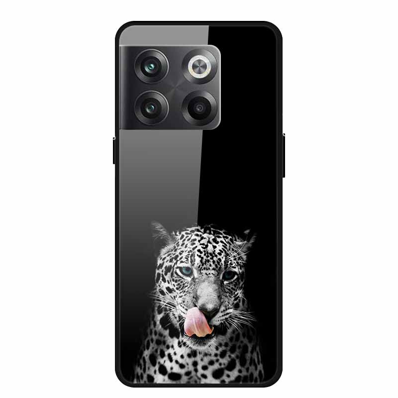 For Oneplus 10 pro Case Luxury Hard Tempered Glass Cover for OnePlus 10 Pro TPU Bumper Phone Case Cool Animals Pattern Cover