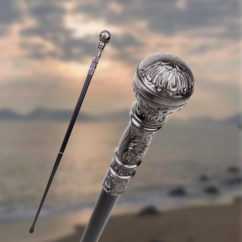 Серебряная роскошная круглая ручка, модная трость для вечеринки, декоративная трость, элегантная ручка-трость, трость 93 см