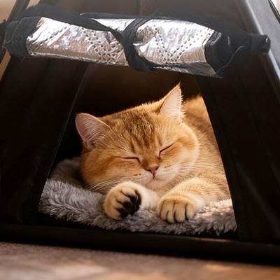 Минималистичная Портативная Уличная Палатка для Питомцев Складная Оксфордская Изолированная Собачья Будка Водонепроницаемая Съемная Палатка-Вигвам для Кошек Путешествия на Автомобиле