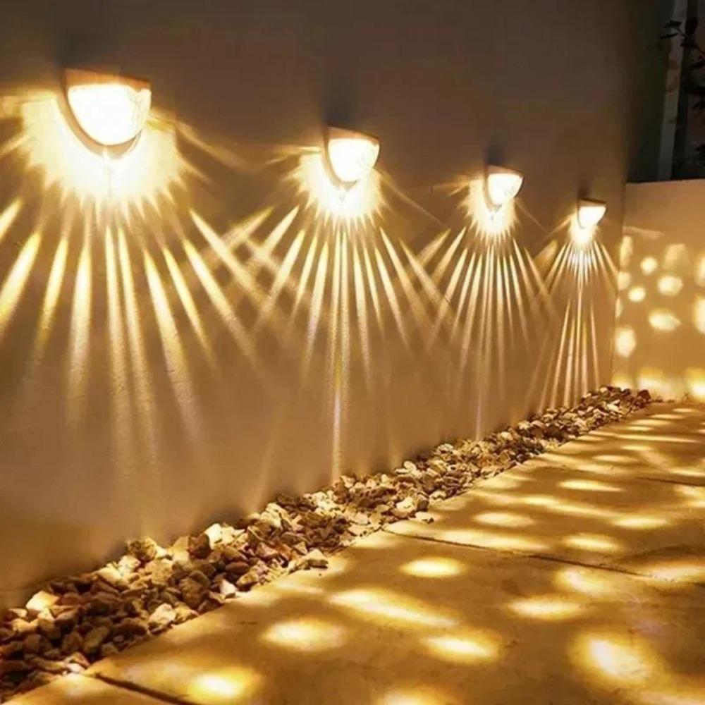 LED Solar Power Light Energy Wall Lamps Waterproof Stair Fence Lamp Semi-circular Lights Outdoor Home Garden Decoration Lighting