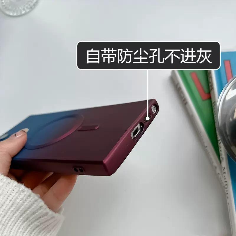 Применимо к Samsung S25Ultra магнитный чехол для мобильного телефона с постепенным изменением цвета S24plus матовый s23 полностью закрывающий противоударный защитный чехол