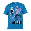 La Dolce Vita Ретро Кинопостер Уличный Потертый Выстиранный Свободный Простая Футболка
