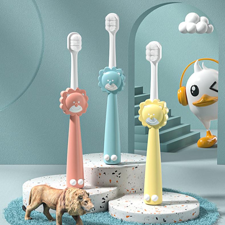 Cartoon Lion Children Soft Toothbrush Oral Cleaning Household Dental Care Kids 2-6 Years Toothbrush Baby Care Accessories