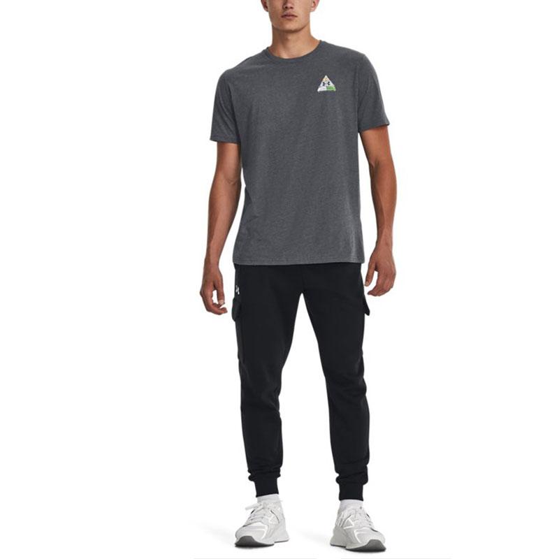 Under Armour Футболка свободного кроя с коротким рукавом и принтом в виде пищевой пирамиды, серая, для мужчин 1379551-012
