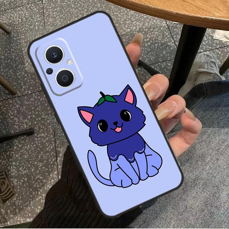 Милый чехол Kawaii Blueberry Cat для OPPO Reno 10 Pro 4 5 6 7 8 Lite 8T 4Z 5Z OPPO Find X5 Lite X2 X3 Neo X6 Pro Cover