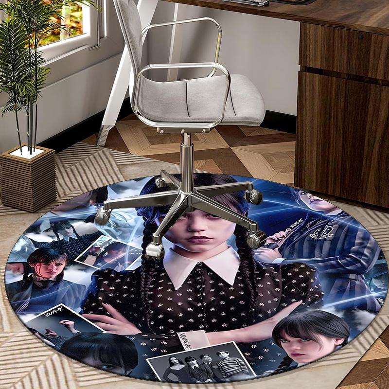 Gothic Beauty Portrait round carpet Chair cushion Round Entryway Rug, Soft Round Rugs for Living Room, Bedroom, Circle Carpet decor gifts