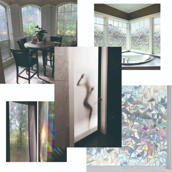 1 рулон, наклейка на окно «Ловец Солнца», ПВХ, защита конфиденциальности, Радуга, Полумесяц, Луна, стеклянное покрытие, статическое украшение для окна, пленка, наклейка