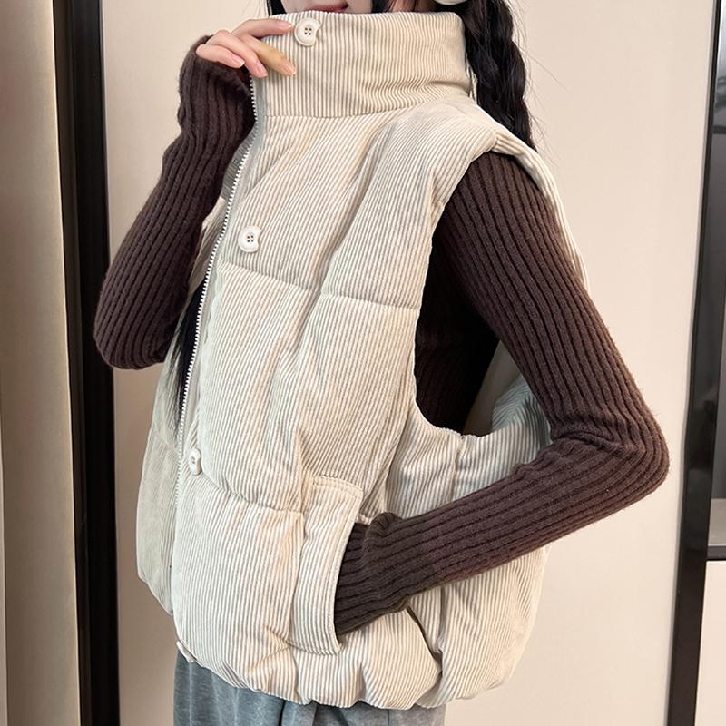 Fashion Winter Sleeveless Vest Woman Warm Outerwears Casual Thick Women's Jackets