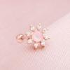 Rose Coral 14K Rose Gold Pin Gold Needle Flower Stone Piercing Jk355