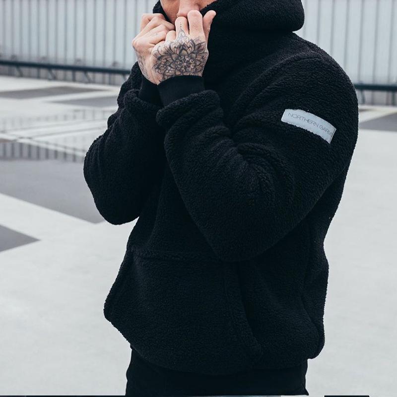 Трансграничная мужская модная плюшевая куртка с капюшоном - хит продаж в Европе и Америке