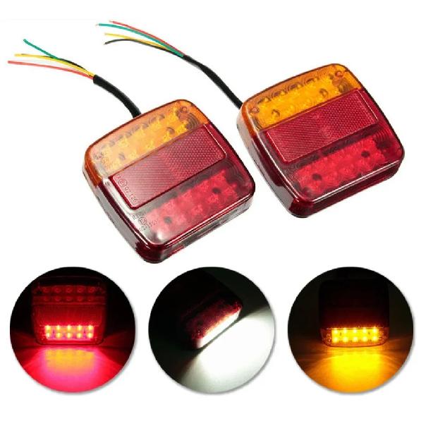 LED Tail Lights 12V Waterproof Brake Stop Lights for Truck Trailer Caravans - 2PCS High Brightness Durable Rear Lamps