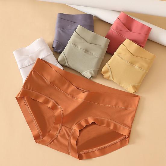 Трусы для беременных Стильные однотонные дышащие трусы для беременных с низкой талией V-образный уход Нижнее белье для беременных Трусики для беременных Повседневная одежда