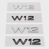 3D ABS Chrome Black W12 Letters Logo Car Body Rear Trunk Emblem Badge Sticker Decals For A6 A7 A8 A8L Q7 S6 S8 RS6 RS8