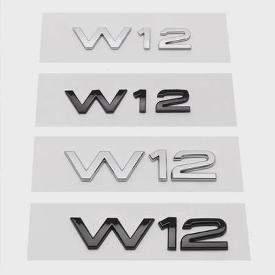 3D ABS Chrome Черный W12 Буквы Логотип Кузова Задний Багажник Эмблема Значок Наклейки Наклейки Для A6 A7 A8 A8L Q7 S6 S8 RS6 RS8