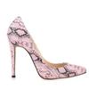 Classic Sexy Pointed Toe High Heels Women Pumps Shoes Faux Snake Print Wedding Party   Pattern Shoes