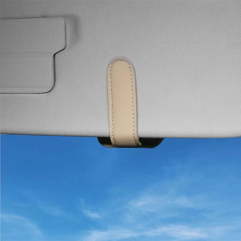 Leather Car Sunglasses Holder Visor Clip for Jeep Renegade Wrangler Grand Cherokee Compass Patriot Auto Accessory