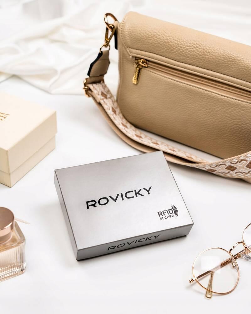 Women's wallet made of genuine leather with a snap closure - Rovicky