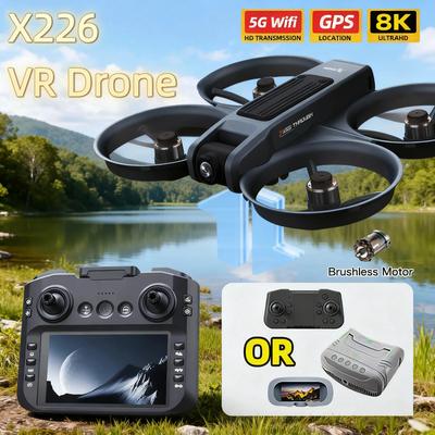 2026 Новый X226 VR Дрон 8K HD Широкоугольный Двойная Камера с FPV Экраном БПЛА Пульт Дистанционного Управления и Квадрокоптер с Предотвращением Препятствий