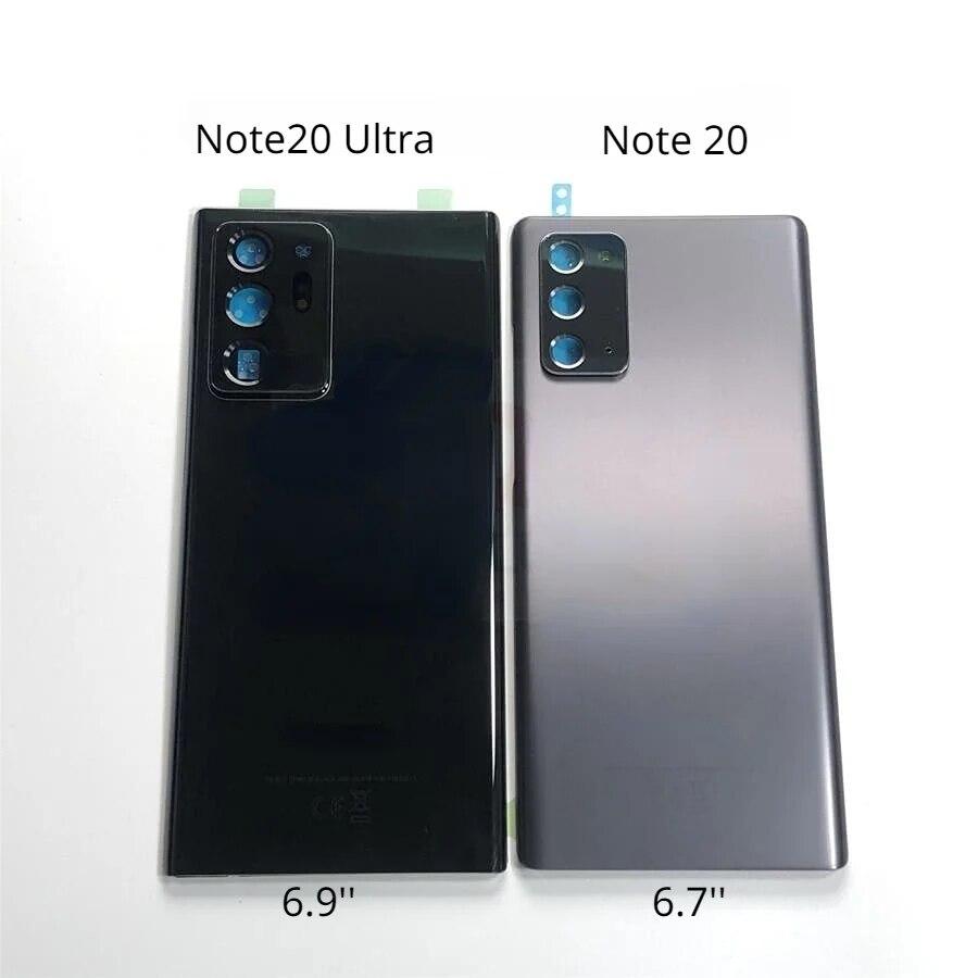 Заднее стекло для Samsung Galaxy Note 20 Ultra Note 20, задняя крышка батарейного отсека, корпус задней двери с объективом камеры