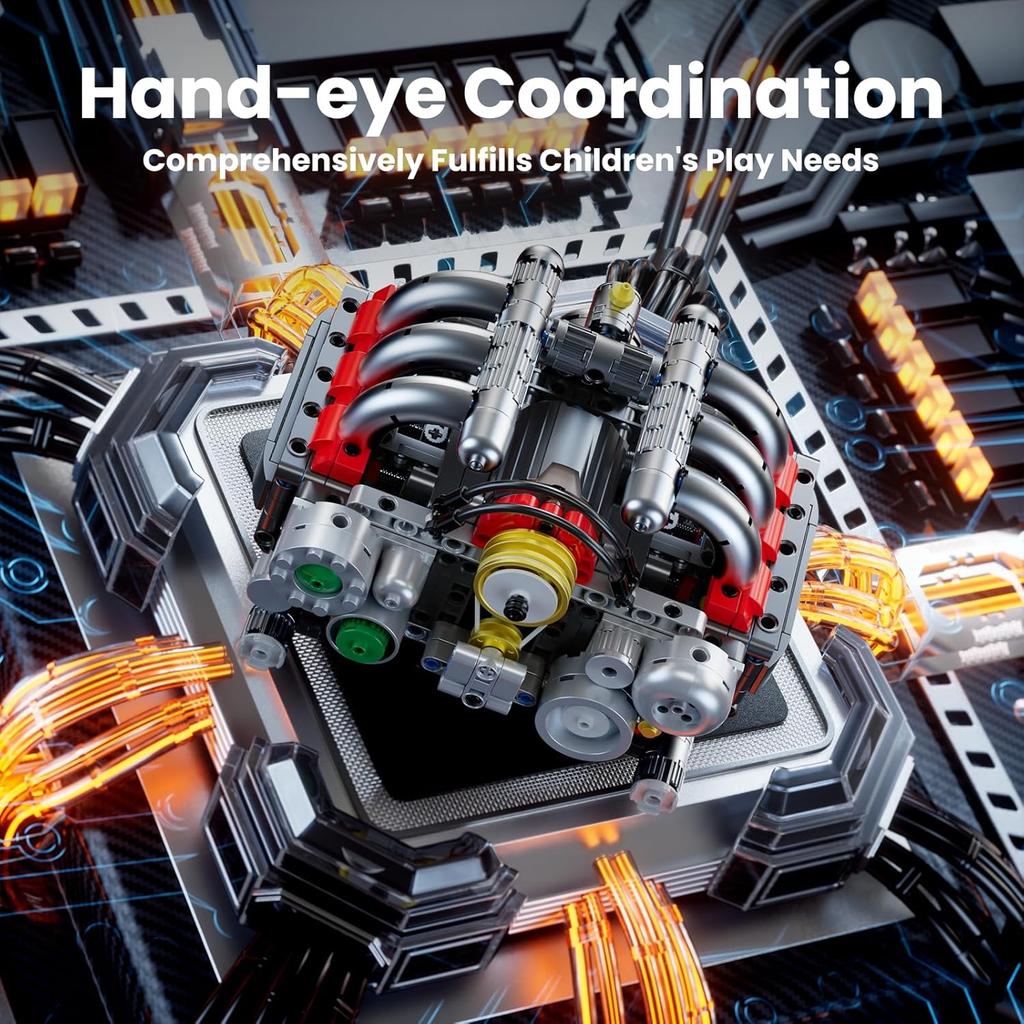MOULD KING 10193 Техническая часть автомобиля Игрушки Моторизованный оппозитный двигатель Строительный блок Новые горизонтально-оппозитные двигательные блоки