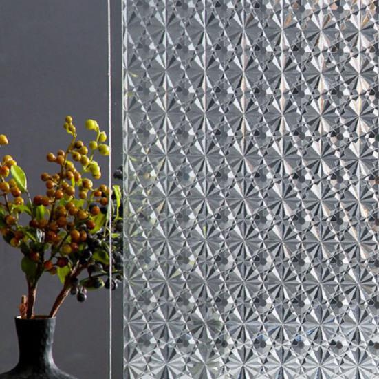 Матовая оконная пленка 3D горный хрусталь Радуга Защита конфиденциальности УФ-защита от солнца Статическое стеклянное покрытие цепляется за домашнюю дверь ванной комнаты Декоративная пленка