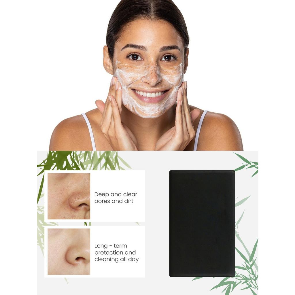 Bamboo Charcoal Black Soap Handmade Soap Bath Soap Body Cleansing Bath Soap