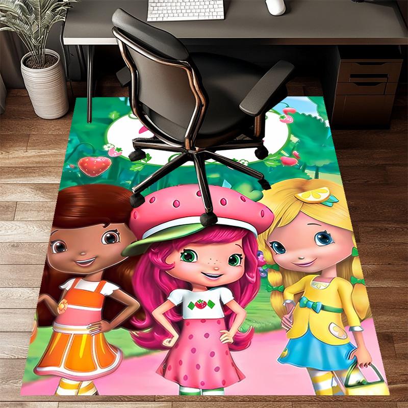 Custom Strawberry Princess Mat Personalized Name, Polyester Washable Indoor Entryway Rug, Gift for Christmas, Easter, Thanksgiving Day