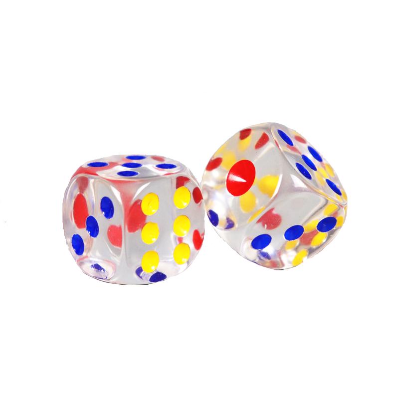 30-мм Большие Прозрачные Хрустальные Кубики с Цветными Точками для KTV, Бара или Маджонга